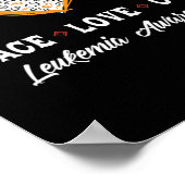 Peace Love Cure Leukemia認識度男性女性子供 ポスター (角)