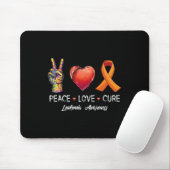 Peace Love cure leukemia認識度男性女性子供 マウスパッド (マウス)
