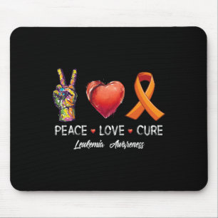 Peace Love cure leukemia認識度男性女性子供 マウスパッド