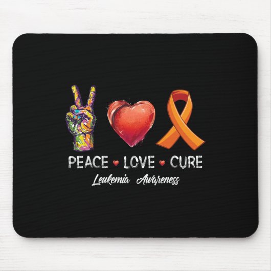 Peace Love cure leukemia認識度男性女性子供 マウスパッド (正面)