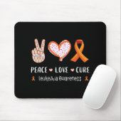 Peace Love cure leukemia認識度男性女性子供 マウスパッド (マウス)