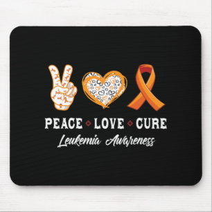 Peace Love Cure Leukemia認識度男性女性子供 マウスパッド
