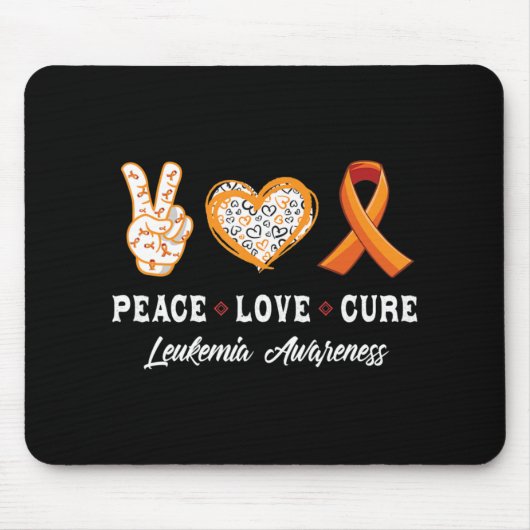 Peace Love Cure Leukemia認識度男性女性子供 マウスパッド (正面)