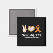 Peace Love Cure Leukemia認識度男性女性子供 マグネット (正面/裏面)