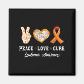 Peace Love Cure Leukemia認識度男性女性子供 マグネット (正面)