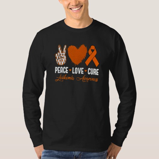 Peace Love Cure Leukemia Awareness Month Warrior W Tシャツ (正面)