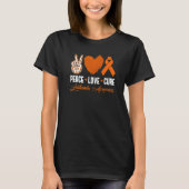 Peace Love Cure Leukemia Awareness Month Warrior W Tシャツ (正面)