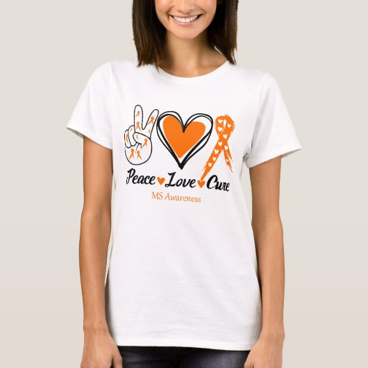 Peace Love Cure MS Awareness Tシャツ (正面)