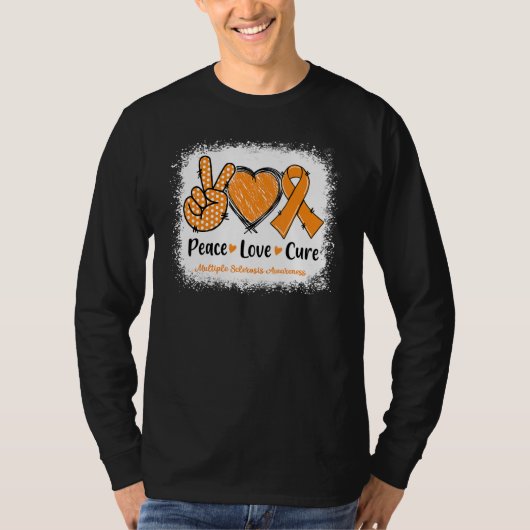 Peace Love Cure Multiple Sclerosis Ms Awareness Or Tシャツ (正面)