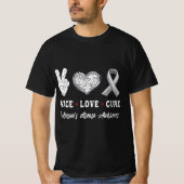Peace Love cure Parkinson's disease awareness men  Tシャツ (正面)