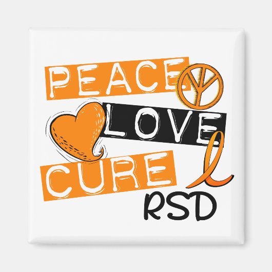 Peace Love Cure RSD反射性交感神経性ジストロフィー マグネット (正面)