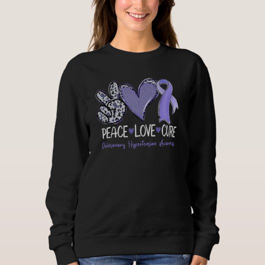 Peace Love Cure Sunflower Pulmonary Hypertension A スウェットシャツ (正面)