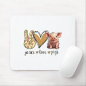 Peace Love Cute Show Pig Lover  マウスパッド (マウス)
