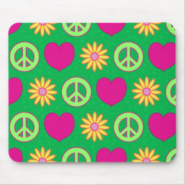 Peace Love Daisies マウスパッド