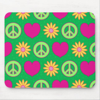 Peace Love Daisies マウスパッド