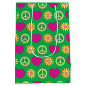 Peace Love Daisies Gift Bag ミディアムペーパーバッグ (裏面)