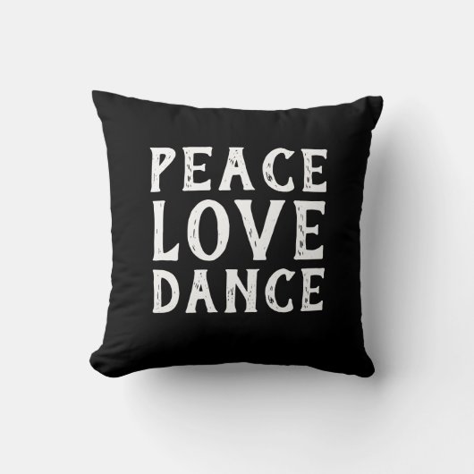 PEACE LOVE DANCE タイポグラフィ | クッション (正面)