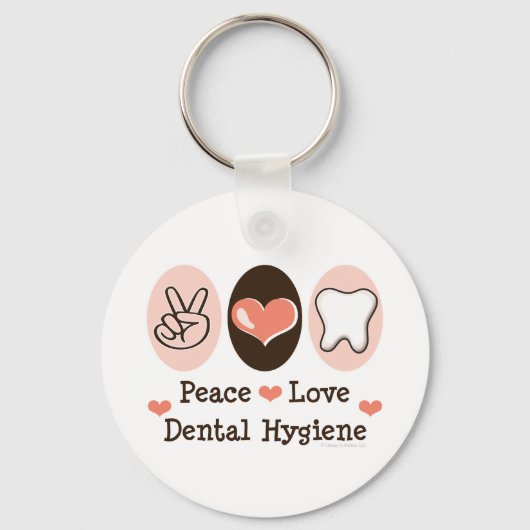 Peace Love Dental Hygiene Key Chain キーホルダー (正面)
