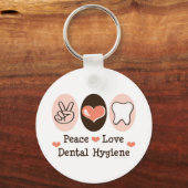 Peace Love Dental Hygiene Key Chain キーホルダー (正面)