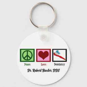 Peace Love Dentistry Cute Dentist キーホルダー