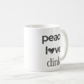 Peace Love Dink | Pickleball Fan Addict Tea コーヒーマグカップ (正面右)