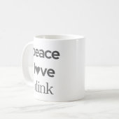 Peace Love Dink | Pickleball Fan Addict Tea コーヒーマグカップ (正面左)