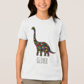 Peace & Love Dinosaur Silhouette トライブレンドＴシャツ (正面)