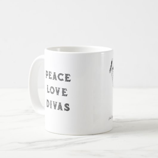 PEACE LOVE DIVAS マグカップ (正面左)