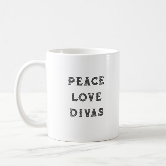 PEACE LOVE DIVAS マグカップ (左)
