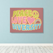 PEACE LOVE DIVERSITYキャンバス印刷 キャンバスプリント (インサイチュ (ウッドフロア))