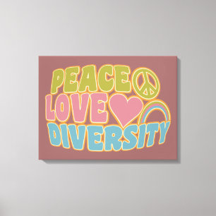 PEACE LOVE DIVERSITYキャンバス印刷 キャンバスプリント