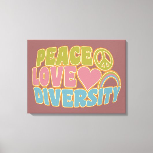 PEACE LOVE DIVERSITYキャンバス印刷 キャンバスプリント (正面)