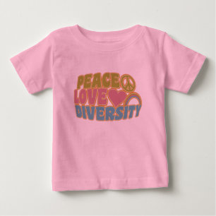 PEACE LOVE DIVERSITYシャツ – 選択スタイル&カラー ベビーTシャツ