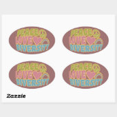PEACE LOVE DIVERSITYスタンプ 楕円形シール (シート)