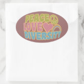 PEACE LOVE DIVERSITYスタンプ 楕円形シール (バッグ)