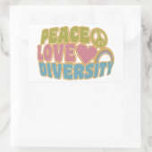 PEACE LOVE DIVERSITYスタンプ 長方形シール (バッグ)