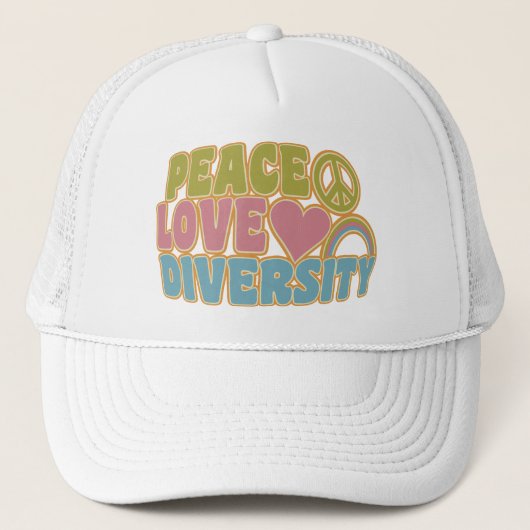 PEACE LOVE DIVERSITY HAT – 色を選択 キャップ (正面)