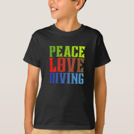 peace love diving tシャツ