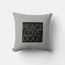 peace love dogs引用文枕on gray クッション