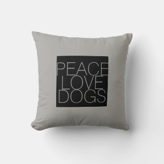 peace love dogs引用文枕on gray クッション