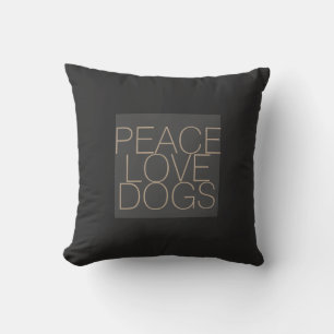 peace love dogs引用文枕on gray クッション