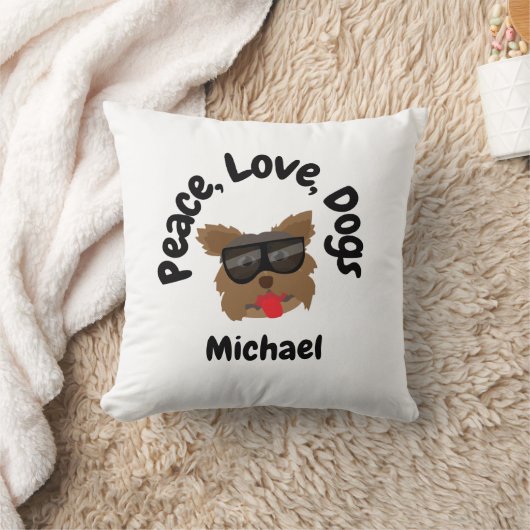 Peace Love Dogs クッション (ブランケット)