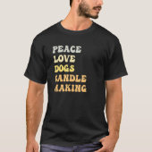 Peace Love Dogs Candle Making   Retro Tシャツ (正面)