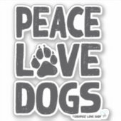 Peace Love Dogs © GraphicLoveShop シール (正面)