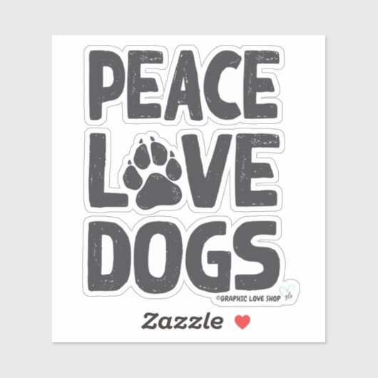 Peace Love Dogs © GraphicLoveShop シール (シート)