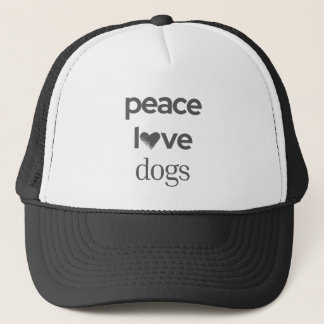 Peace Love Dogs Modern Dog Lover Graphic Statement キャップ