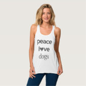 Peace Love Dogs | Motivational Rescue Dog Mom タンクトップ (正面フル)