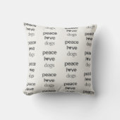 Peace Love Dogs | Rescue Dog Mom Modern Home Decor クッション (正面)