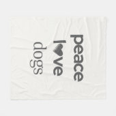 Peace Love Dogs | Rescue Dog Mom Modern Home Decor フリースブランケット (正面(横))