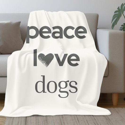 Peace Love Dogs | Rescue Dog Mom Modern Home Decor フリースブランケット